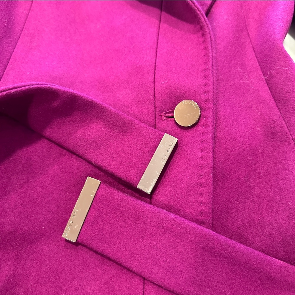 Ted Baker Lorili Long Wrap Coat Wool & Cashmere Blend Size 1 NWOT - Picture 7 of 10